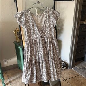 Jessica Simpson Gray Polka Dot Mini Dress